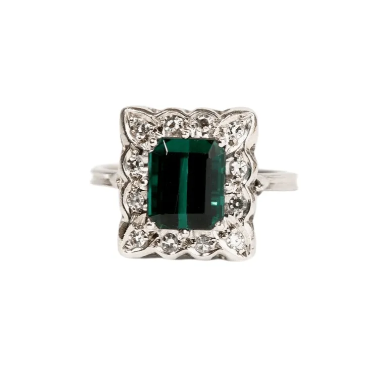 Bague Or blanc Tourmaline Diamants sold by 58 Facettes