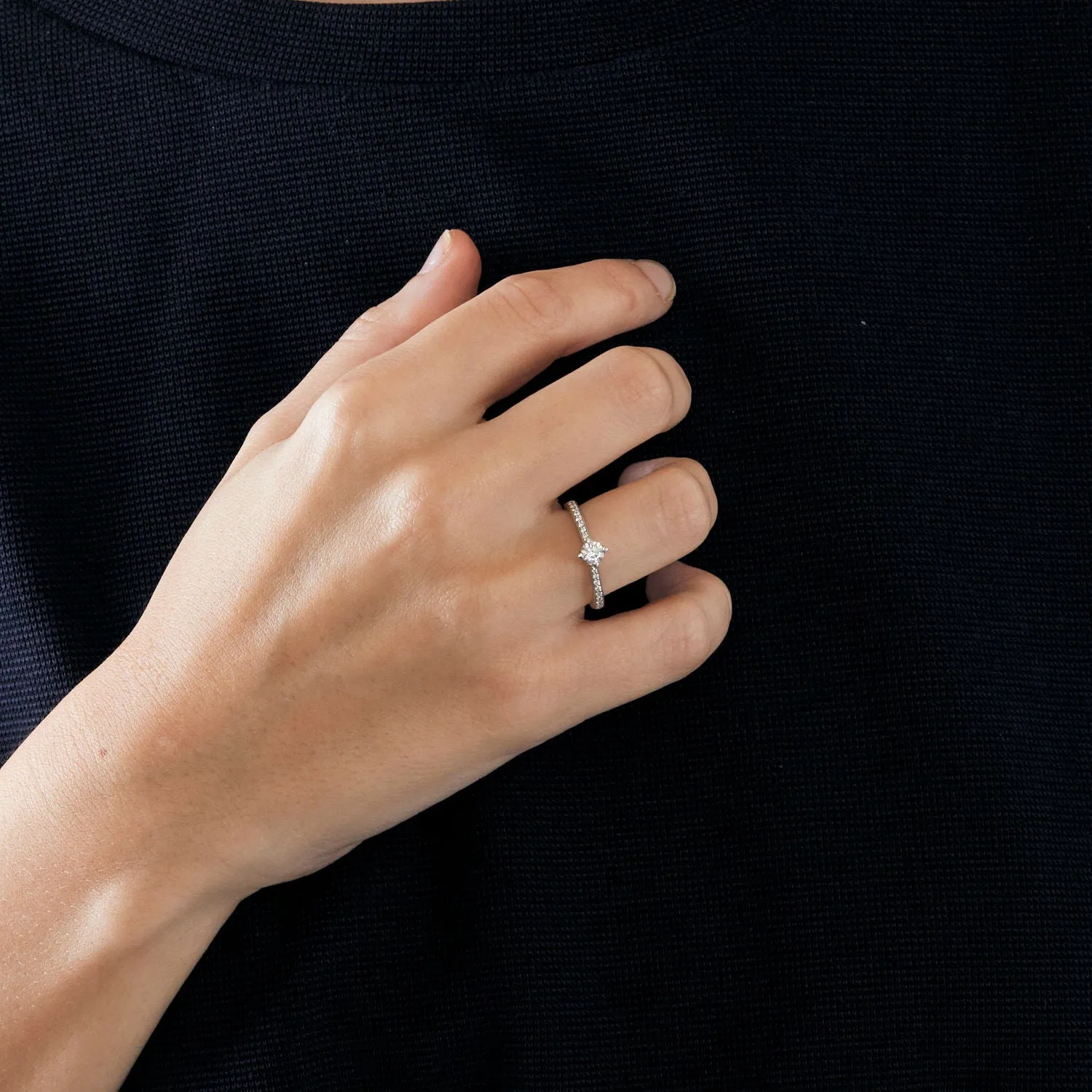 Solitaire or blanc avec diamants sold by 58 Facettes product image thumbnail 2