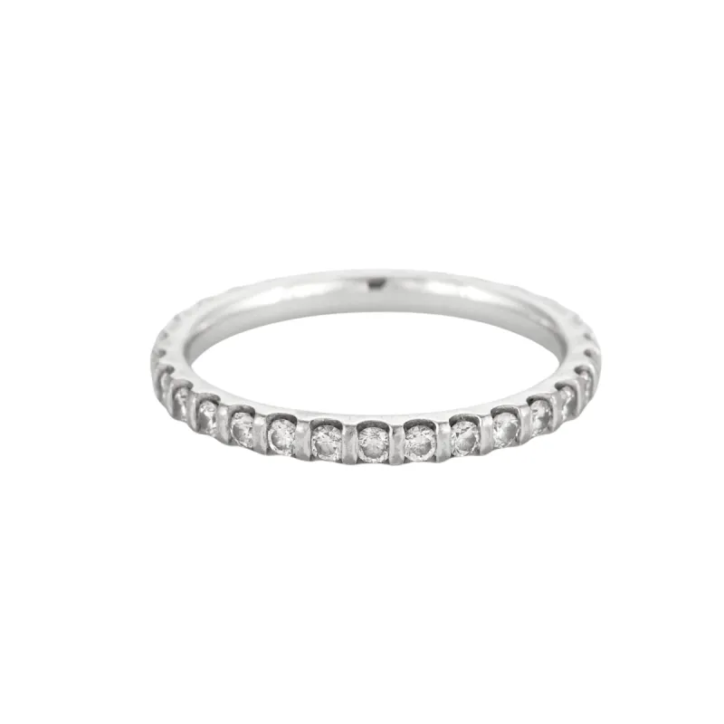 Alliance américaine or gris et diamants sold by 58 Facettes