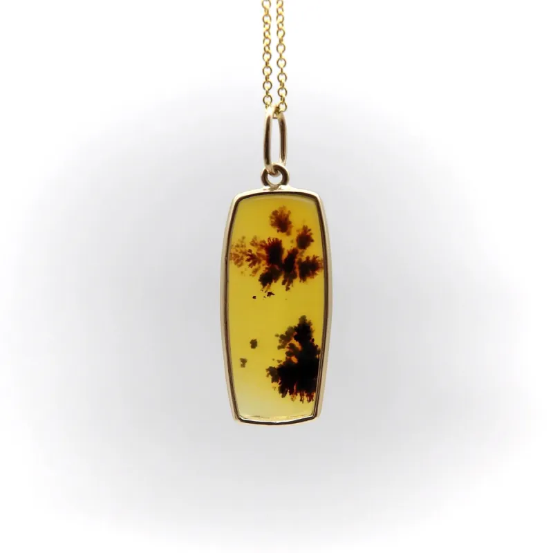 Pendentif agate paysage doré sold by 58 Facettes