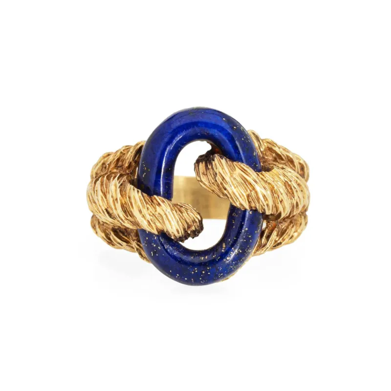 Bague Lapis Lazuli des années 70 Ovale Vintage Or Jaune sold by 58 Facettes