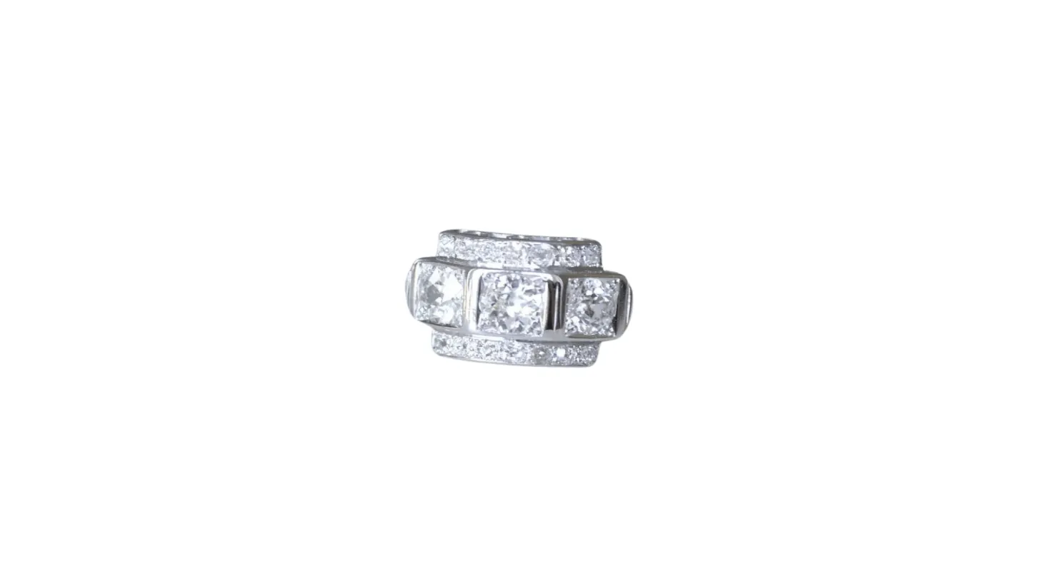 Bague Art Déco Trilogie Diamants sold by 58 Facettes
