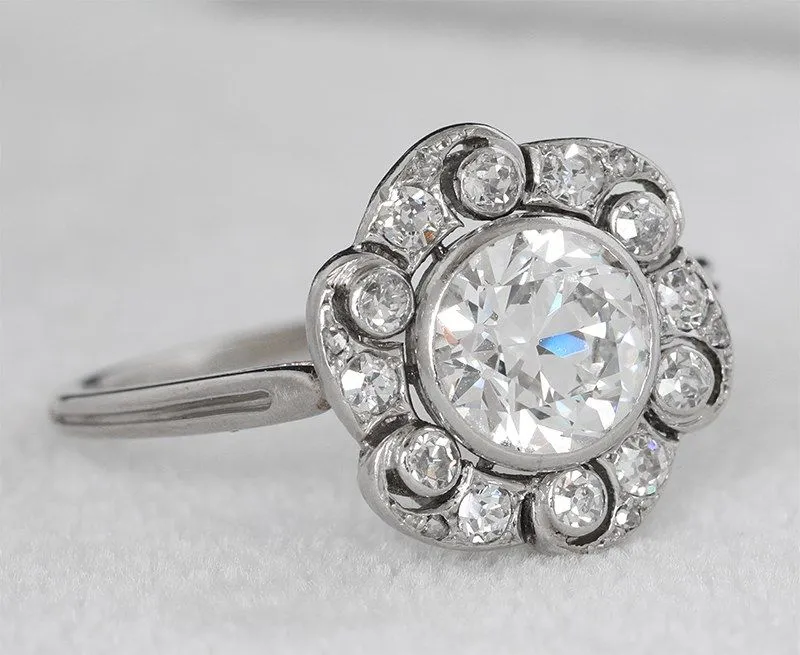 Bague marguerite platine et brillant Art Déco sold by 58 Facettes product image thumbnail 2