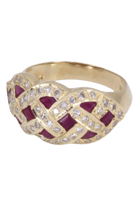 Bague moderne rubis et diamants sold by 58 Facettes