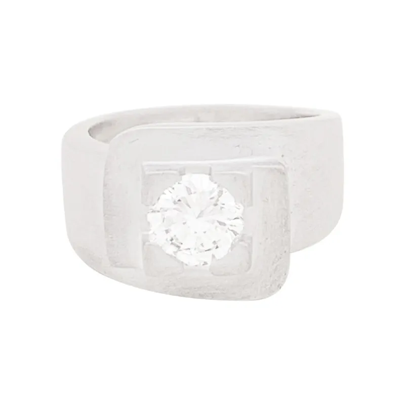 Bague moderniste en or blanc, diamant. sold by 58 Facettes