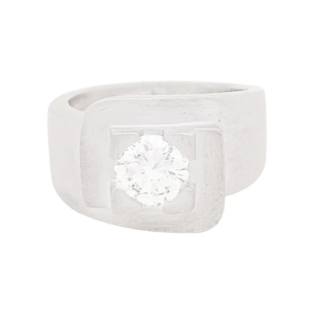 Bague moderniste en or blanc, diamant. sold by 58 Facettes