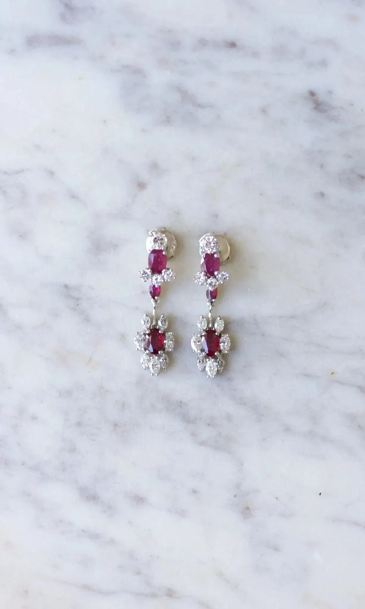 Longues Boucles d'Oreilles Rubis et Diamants sold by 58 Facettes product image thumbnail 3