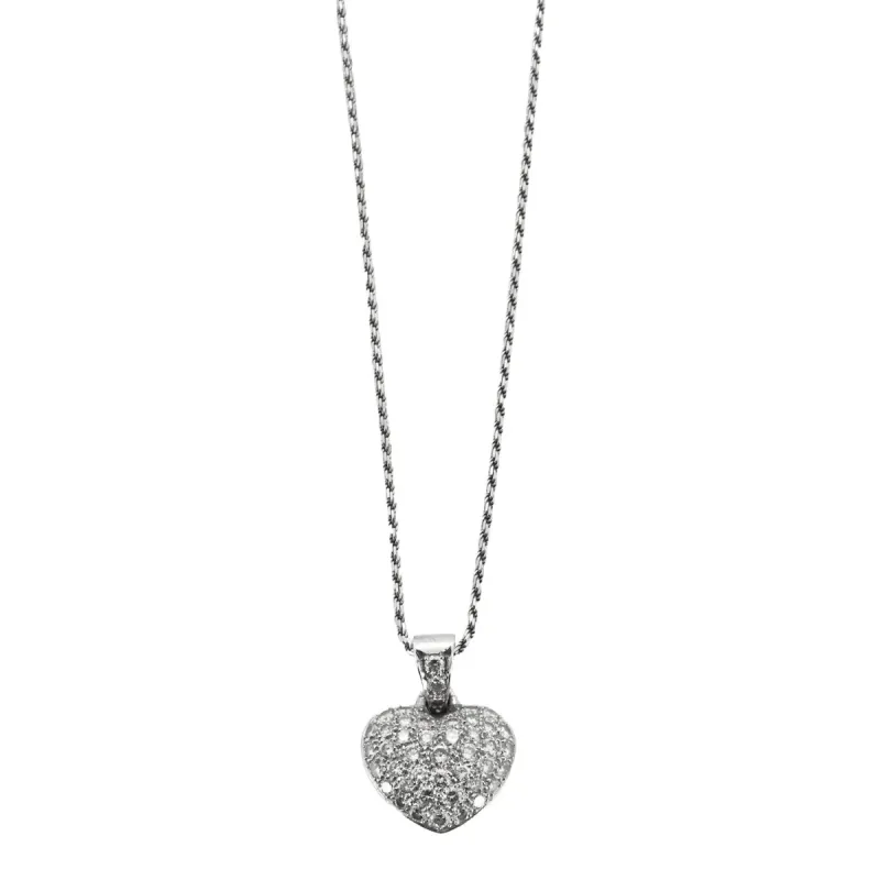 Collier pendentif coeur or et diamants sold by 58 Facettes