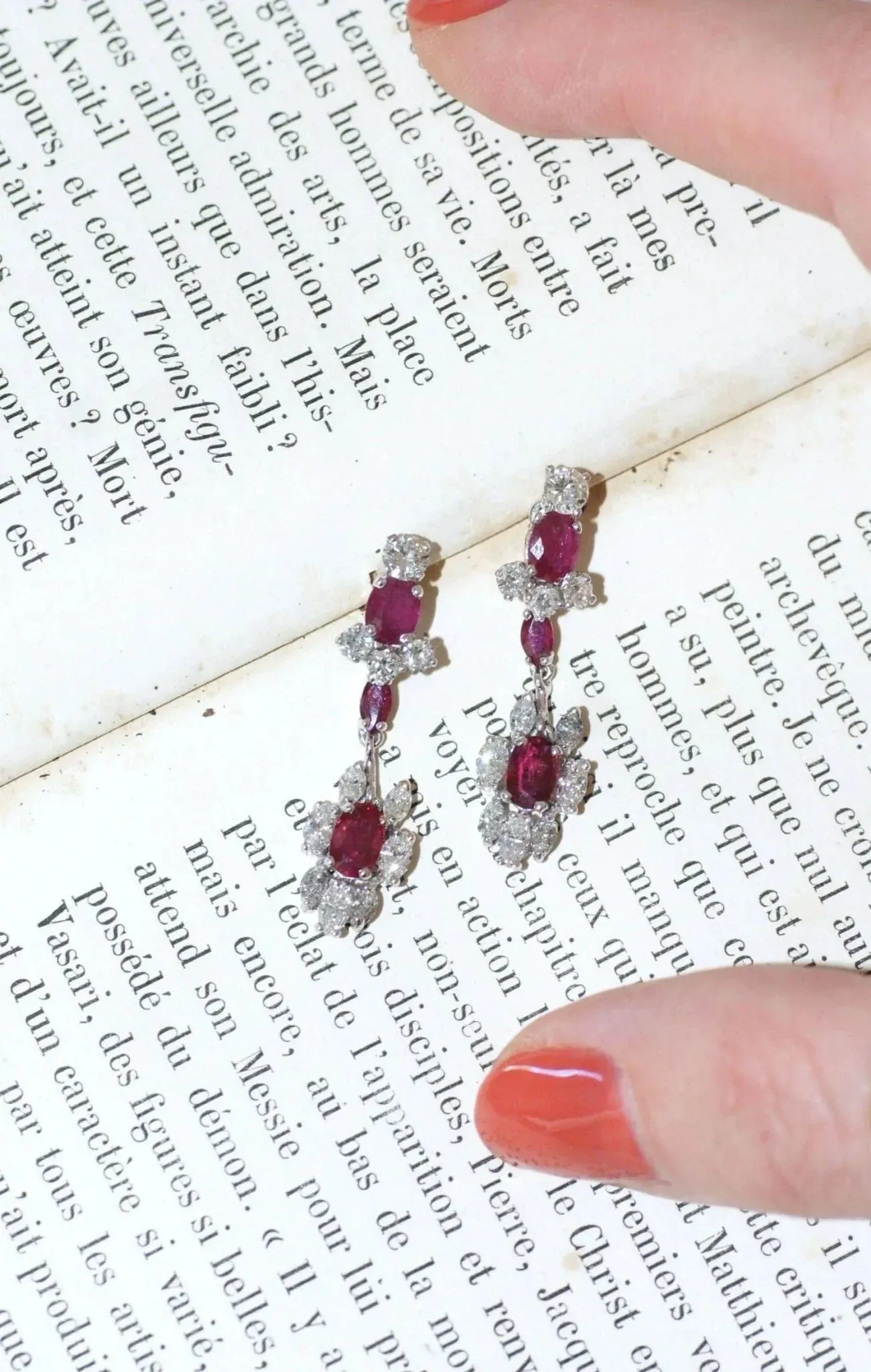 Longues Boucles d'Oreilles Rubis et Diamants sold by 58 Facettes product image thumbnail 4