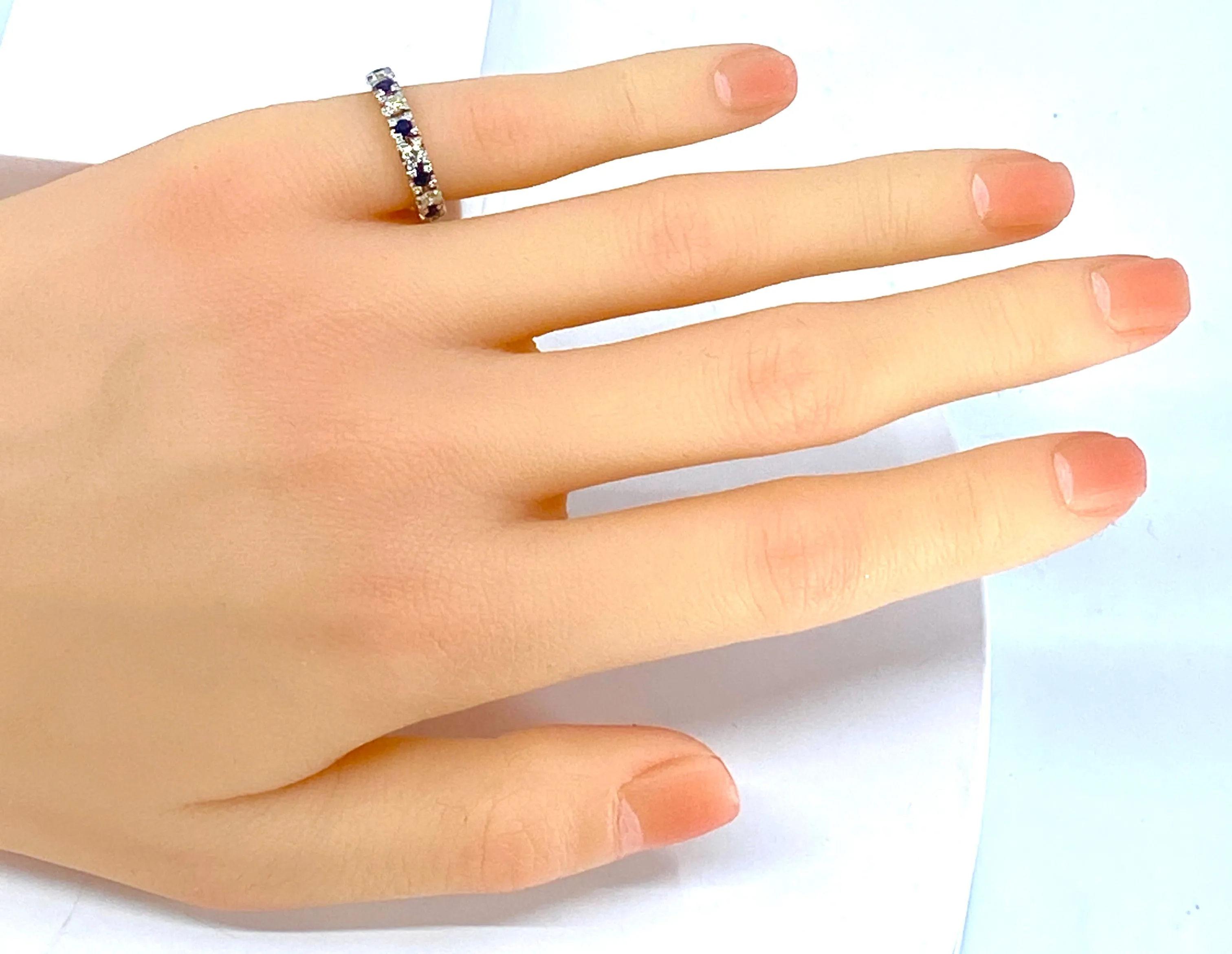 Alliance or blanc 9 saphirs et 9 diamants sold by 58 Facettes product image thumbnail 2