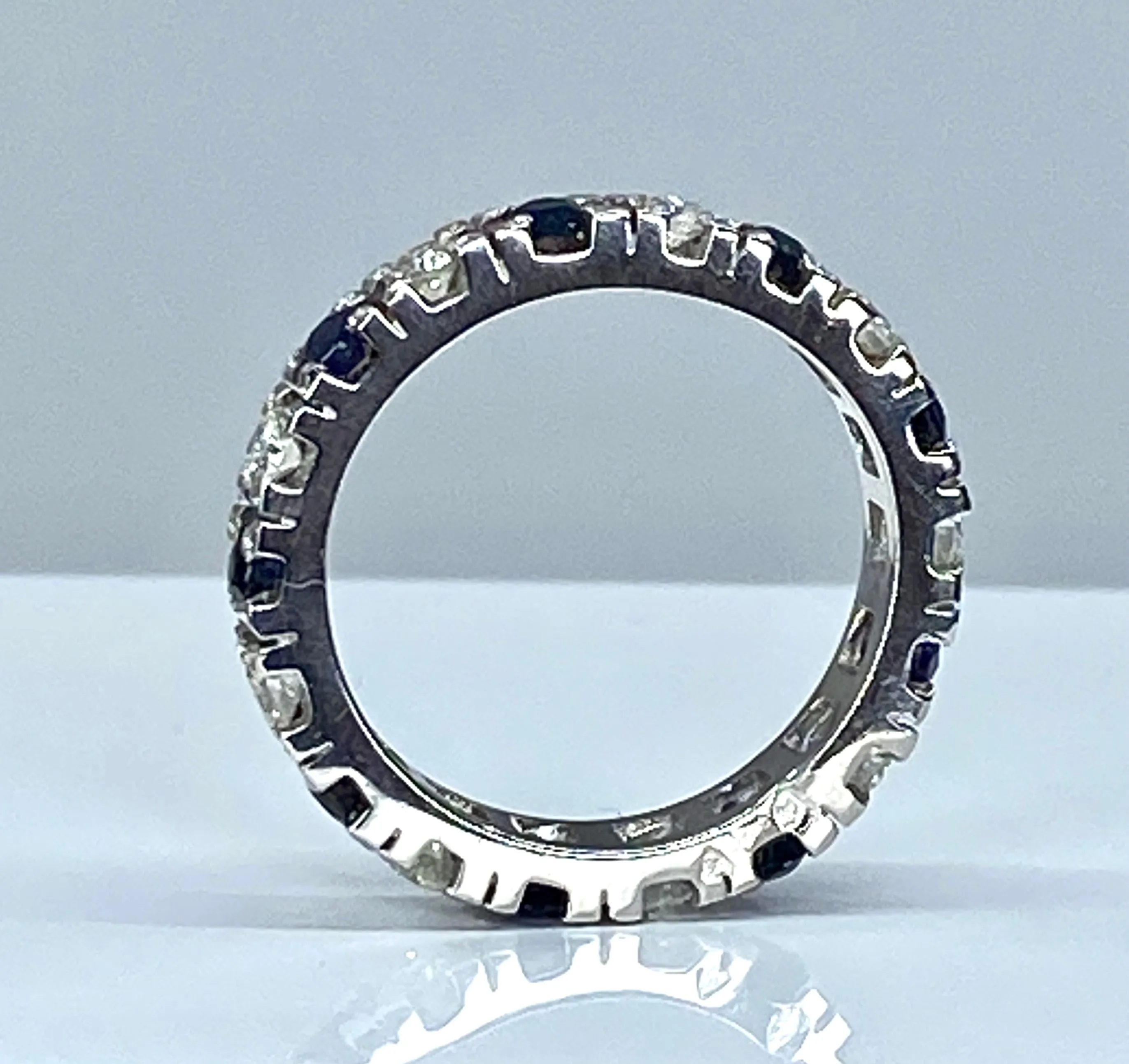 Alliance or blanc 9 saphirs et 9 diamants sold by 58 Facettes product image thumbnail 3