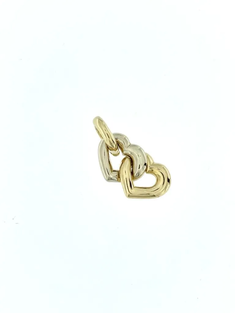CARTIER - 1994 Pendentif Double Coeur ors jaune et blanc sold by 58 Facettes product image thumbnail 5