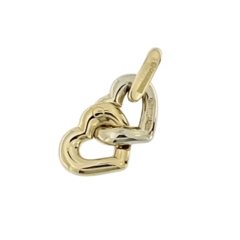 CARTIER - 1994 Pendentif Double Coeur ors jaune et blanc sold by 58 Facettes