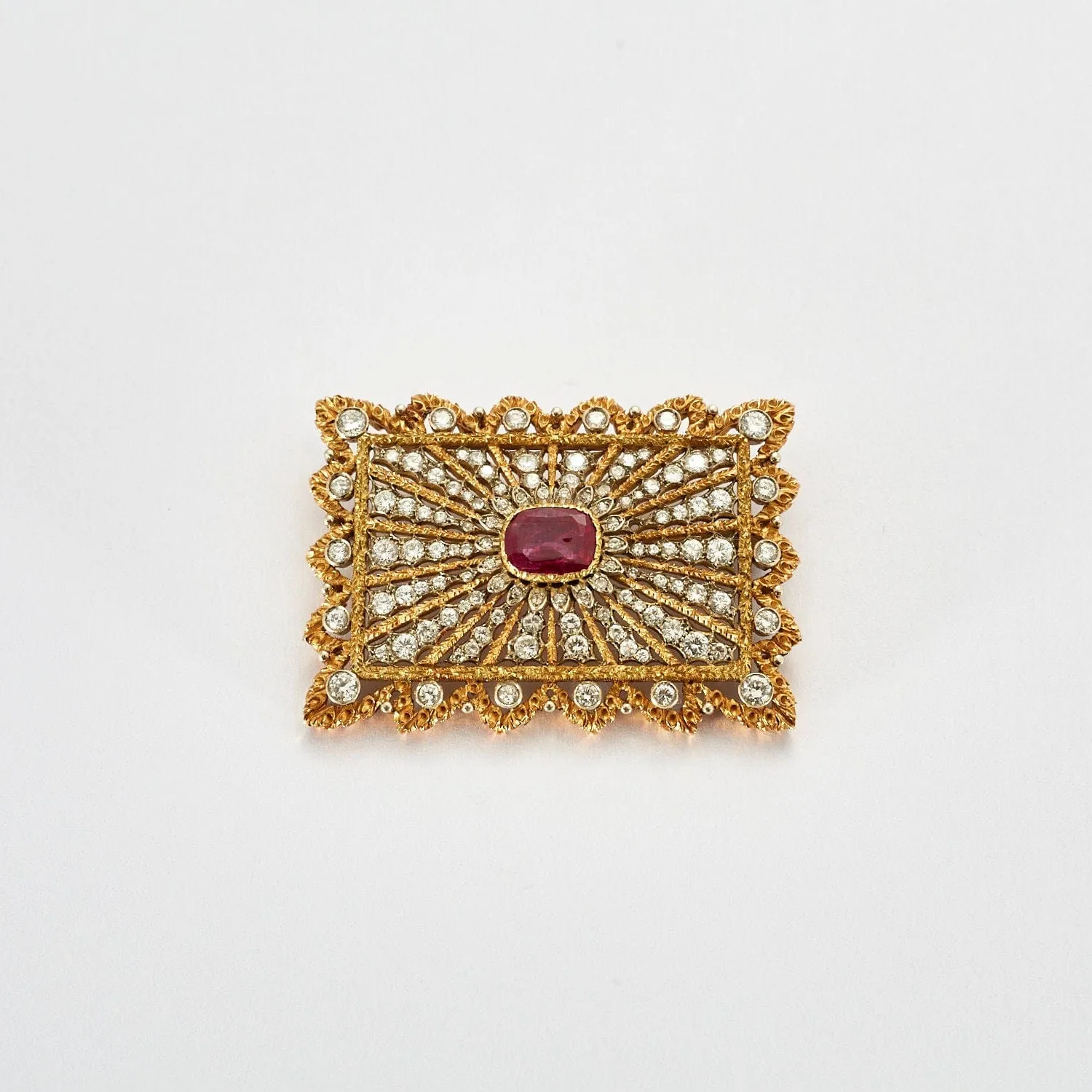 Broche ancienne avec diamants et rubis sold by 58 Facettes product image thumbnail 4