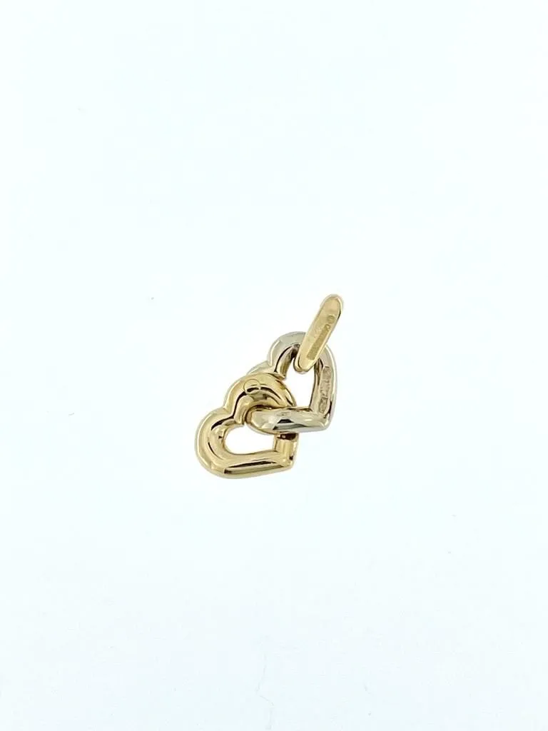 CARTIER - 1994 Pendentif Double Coeur ors jaune et blanc sold by 58 Facettes product image thumbnail 3