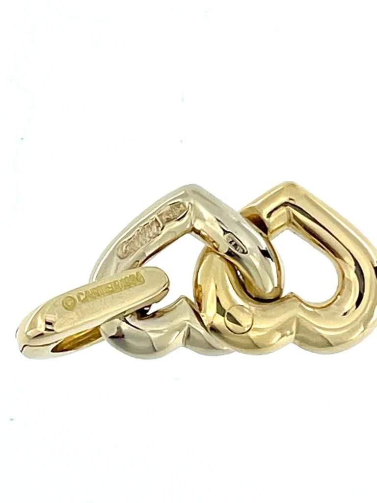 CARTIER - 1994 Pendentif Double Coeur ors jaune et blanc sold by 58 Facettes product image thumbnail 2