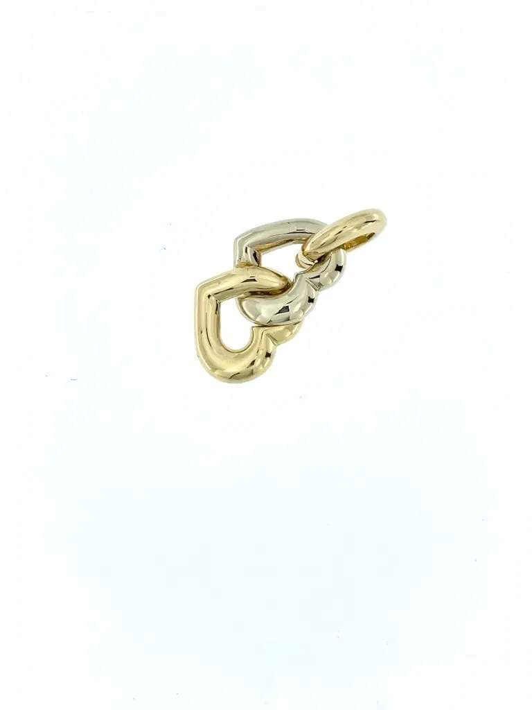 CARTIER - 1994 Pendentif Double Coeur ors jaune et blanc sold by 58 Facettes product image thumbnail 4