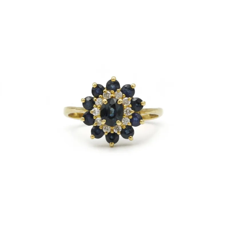 Bague Marguerite Diamants et Saphirs sold by 58 Facettes