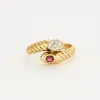 Bague Toi & Moi or jaune rubis et diamants sold by 58 Facettes
