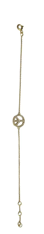 Gourmette peace and love or jaune maille forçat sold by 58 Facettes