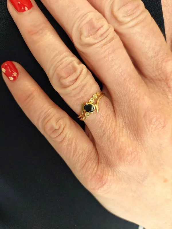 BAGUE MODERNE SAPHIR ET DIAMANTS sold by 58 Facettes product image thumbnail 2