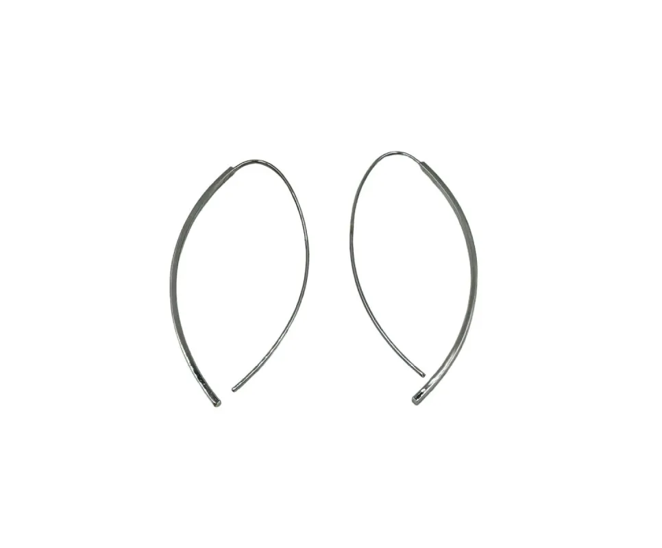 Boucles d’oreilles créole pendantes or blanc sold by 58 Facettes