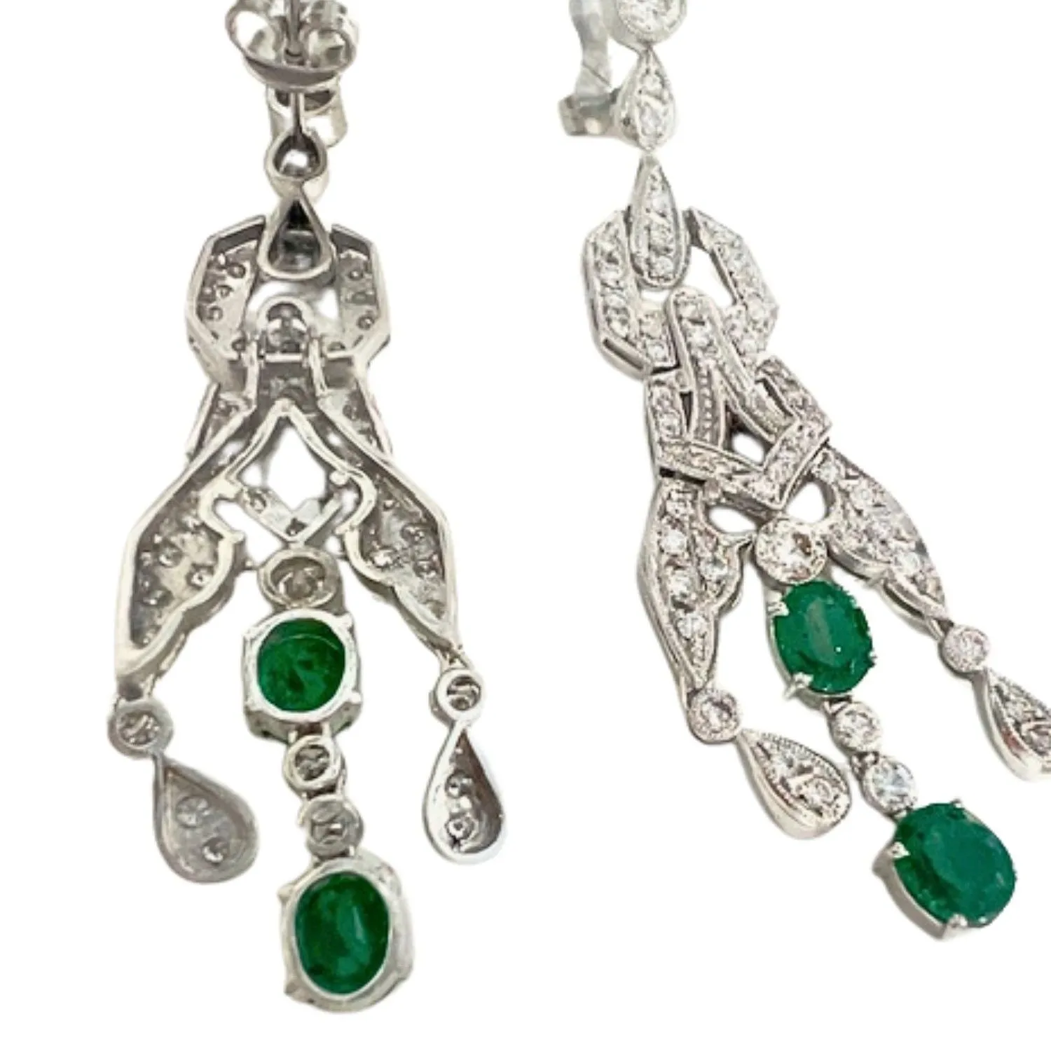 Boucles d'oreilles en platine et diamants sold by 58 Facettes product image thumbnail 5