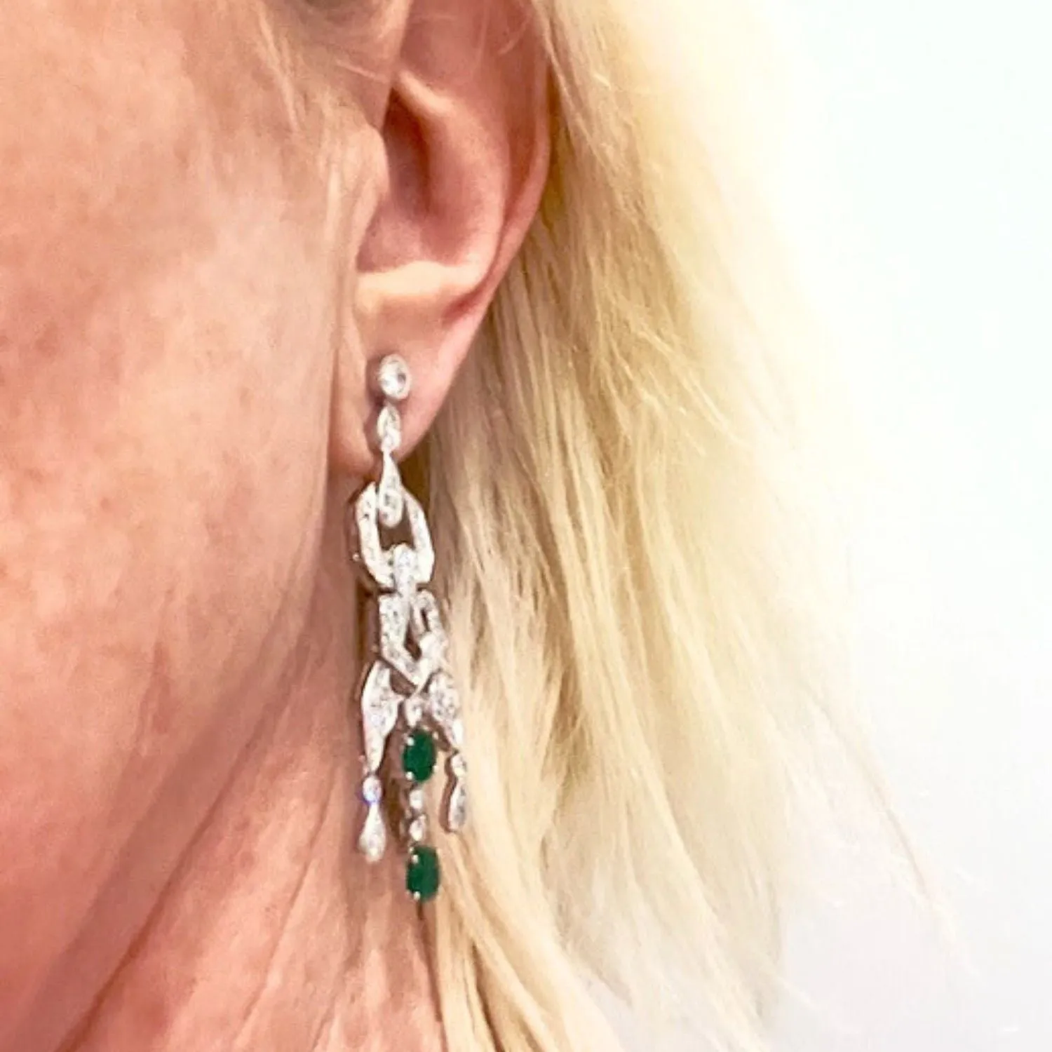 Boucles d'oreilles en platine et diamants sold by 58 Facettes product image thumbnail 2