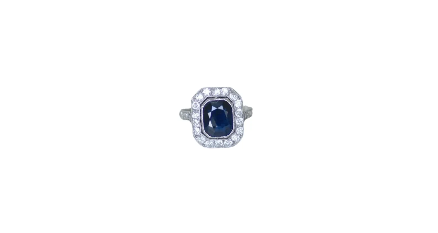 Bague Art Deco Saphir et diamants sold by 58 Facettes