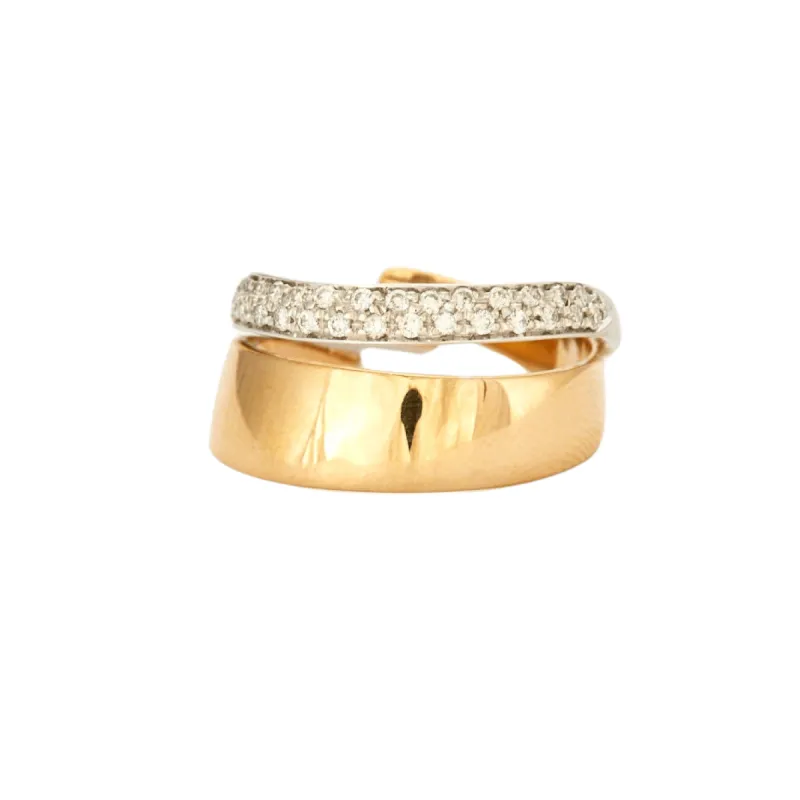 Double bague ors et diamants sold by 58 Facettes