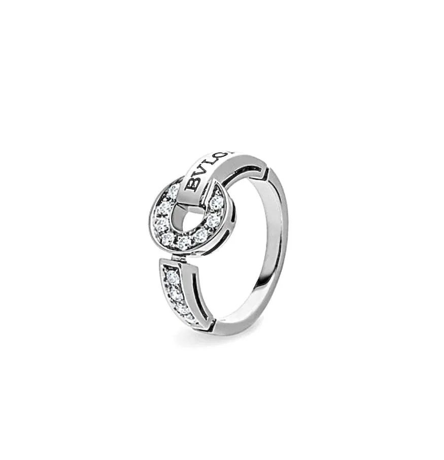 Bulgari - Bague "Bvlgari Classic" or blanc 18 carats et diamant sold by 58 Facettes