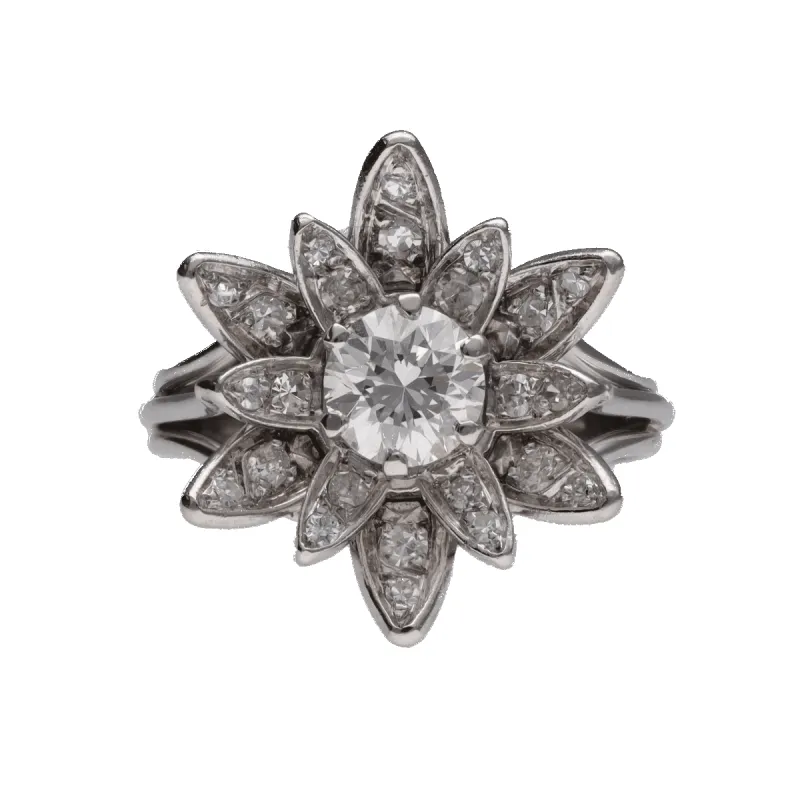 Bague en Or et Platine, 1,84 Ct de diamants tailles ancienne et brillant sold by 58 Facettes