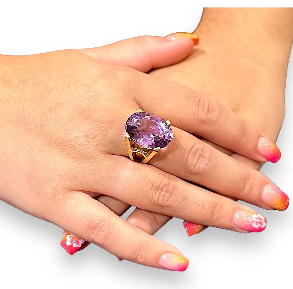 Bague en or jaune et améthyste sold by 58 Facettes product image thumbnail 2