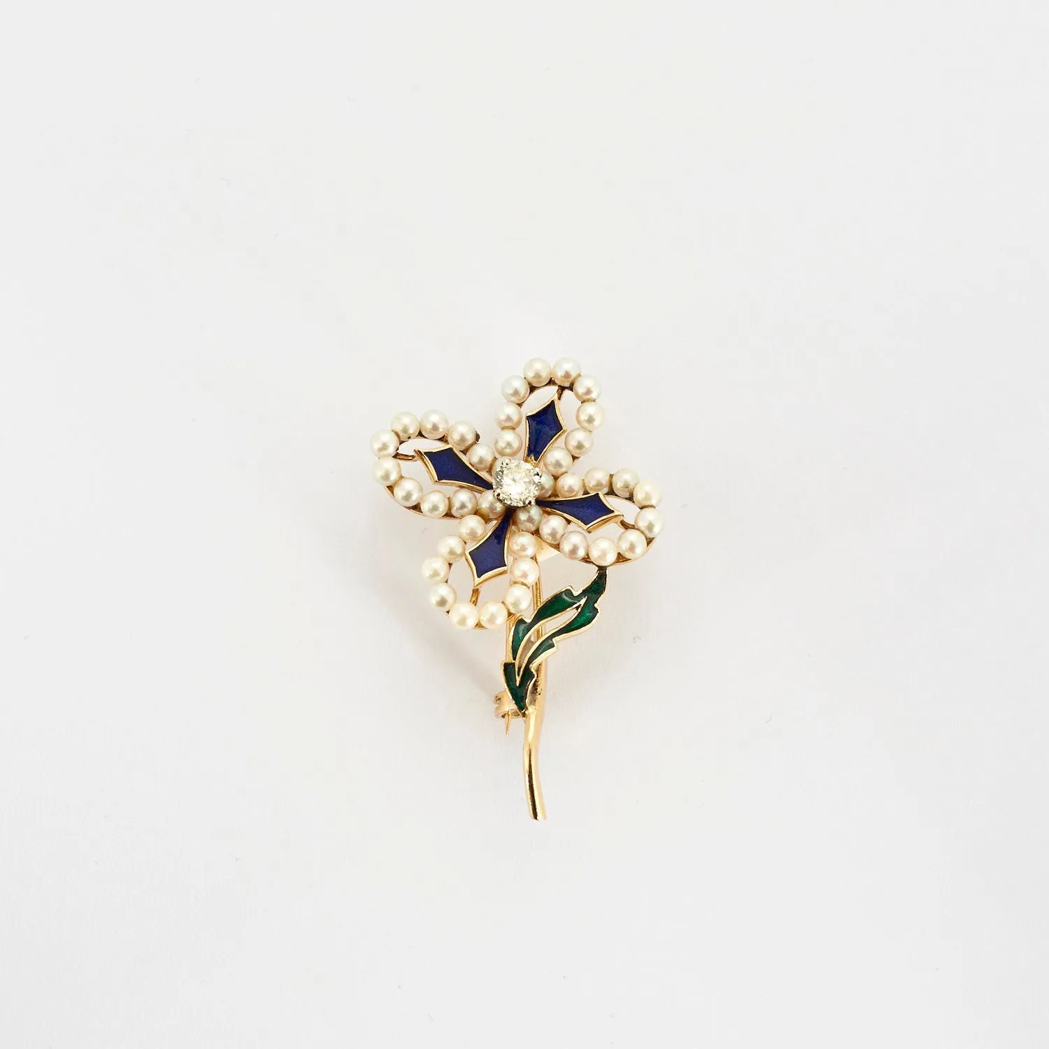 Broche or et diamant et perle sold by 58 Facettes product image thumbnail 2