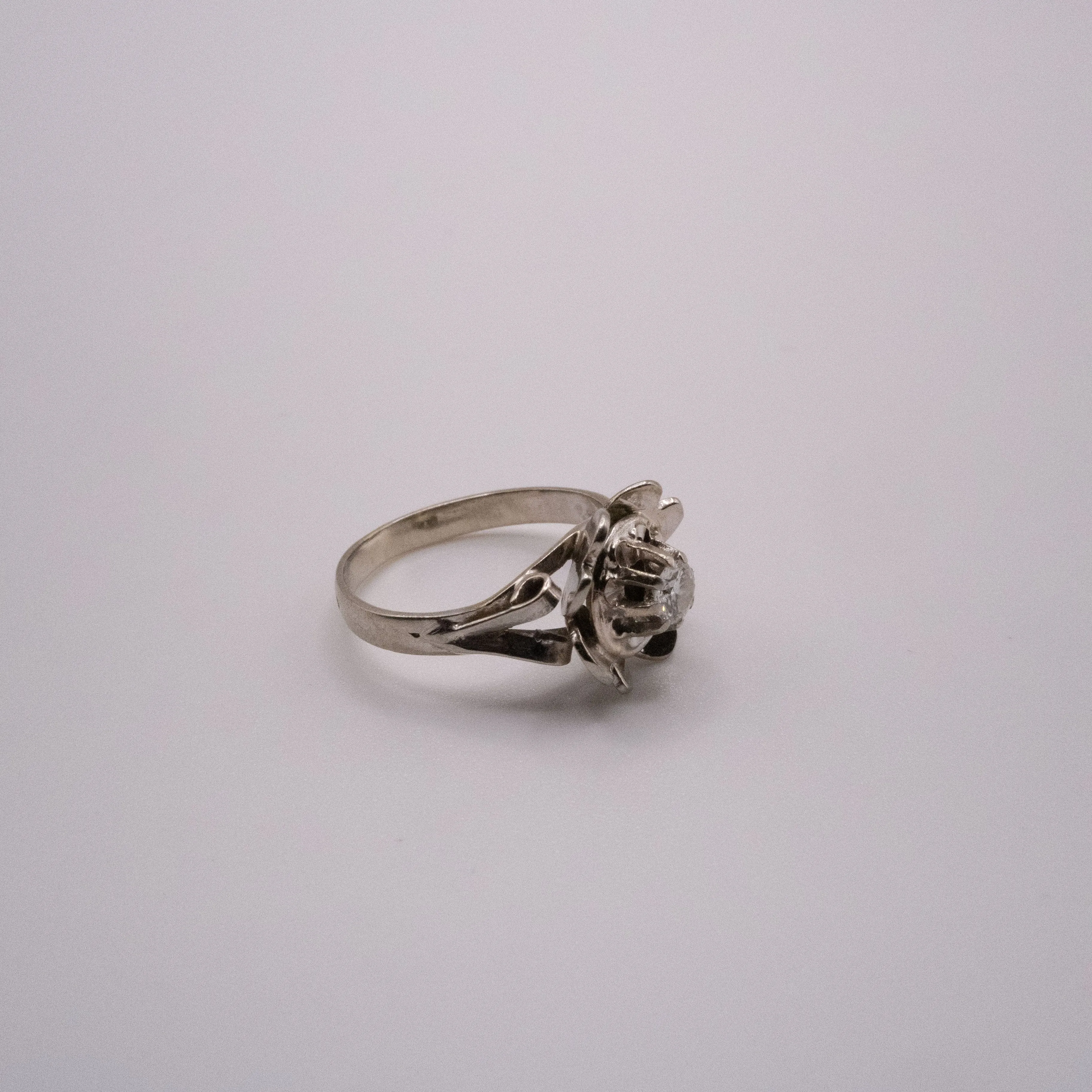 Solitaire Fleur Or Blanc 18k Diamant sold by 58 Facettes product image thumbnail 3