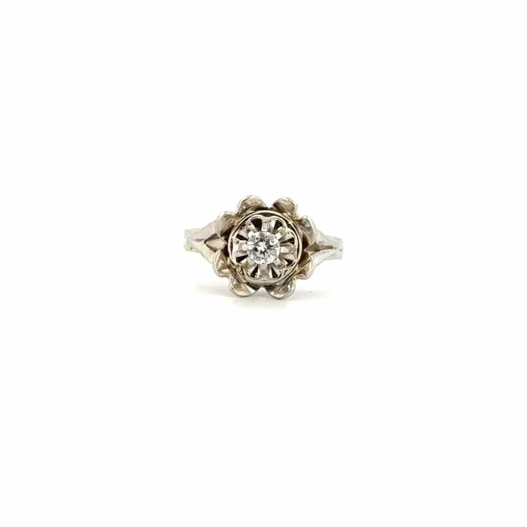 Solitaire Fleur Or Blanc 18k Diamant sold by 58 Facettes