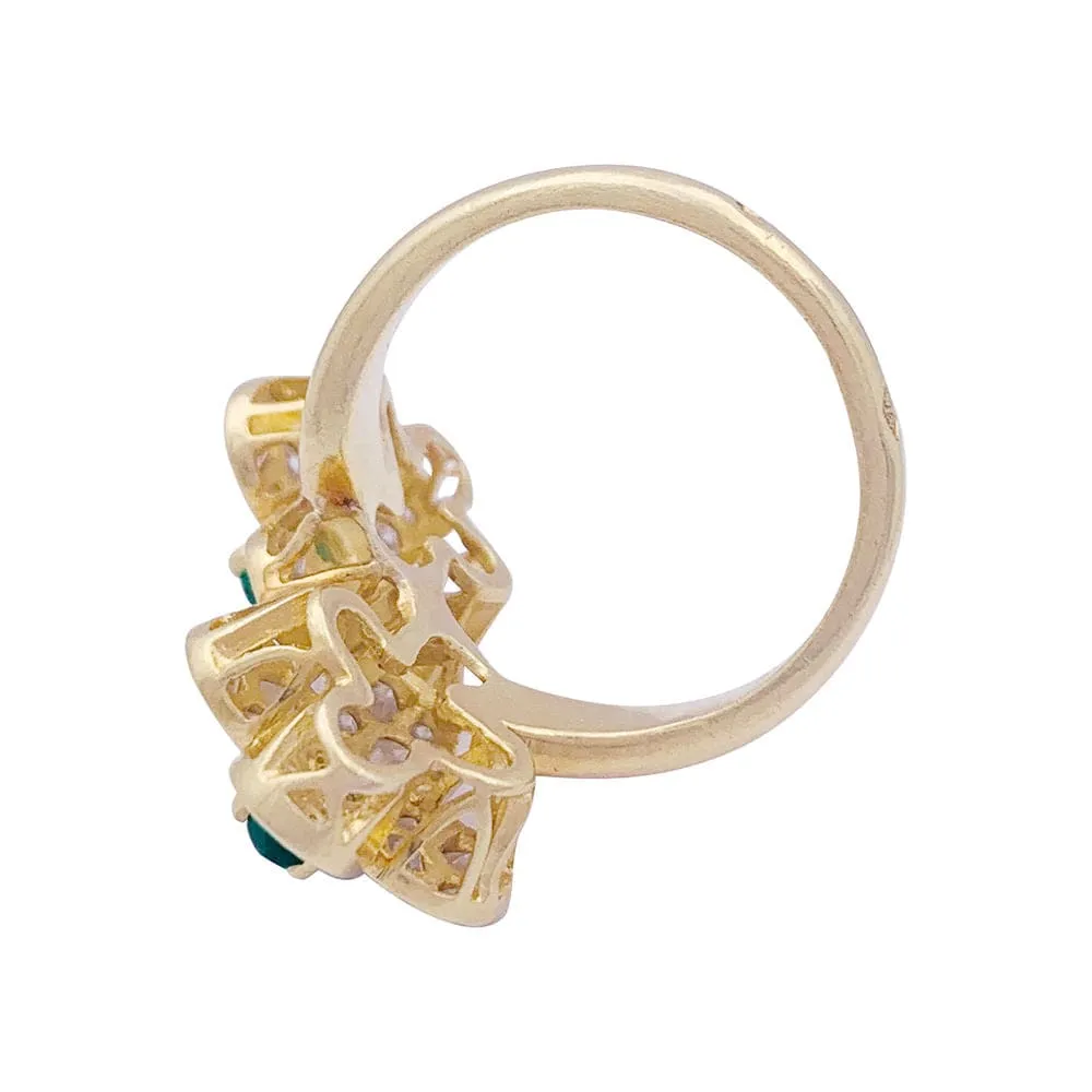 Bague Van Cleef & Arpels, "Fleurette", en or jaune, diamants et émeraudes. sold by 58 Facettes product image thumbnail 5