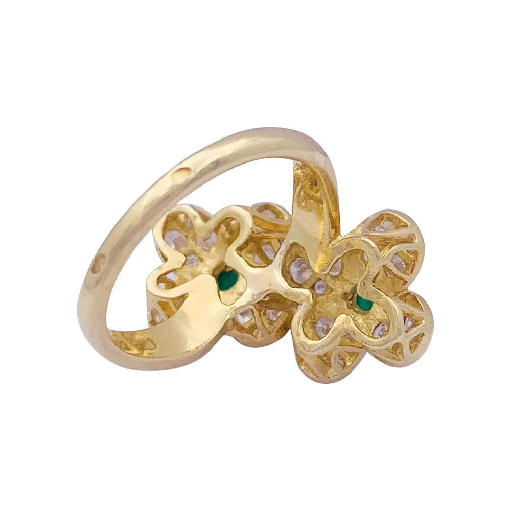 Bague Van Cleef & Arpels, "Fleurette", en or jaune, diamants et émeraudes. sold by 58 Facettes product image thumbnail 2