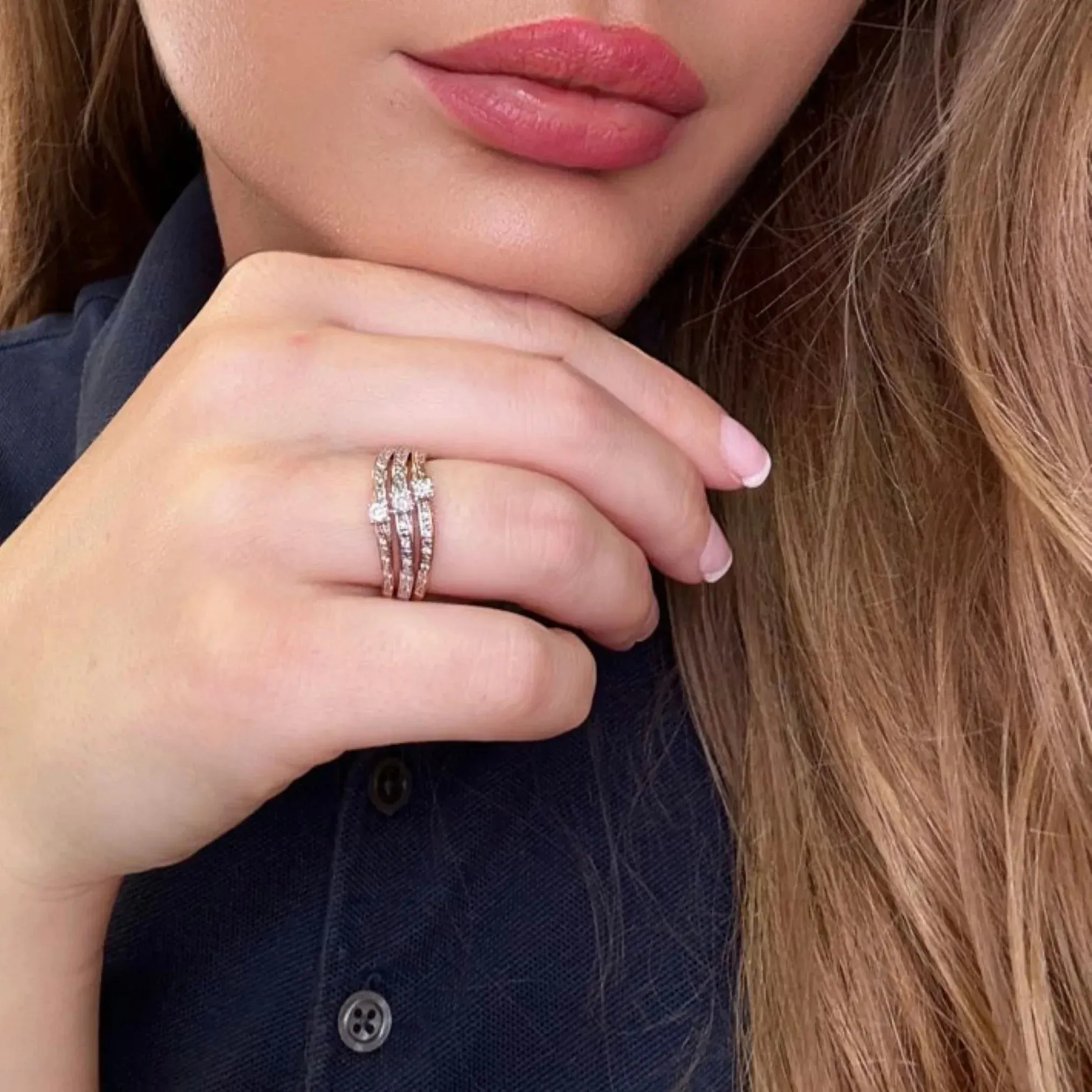 Bague Trilogie Or Jaune Diamants sold by 58 Facettes product image thumbnail 2