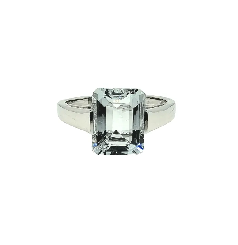 Bague Or blanc Aigue-marine sold by 58 Facettes