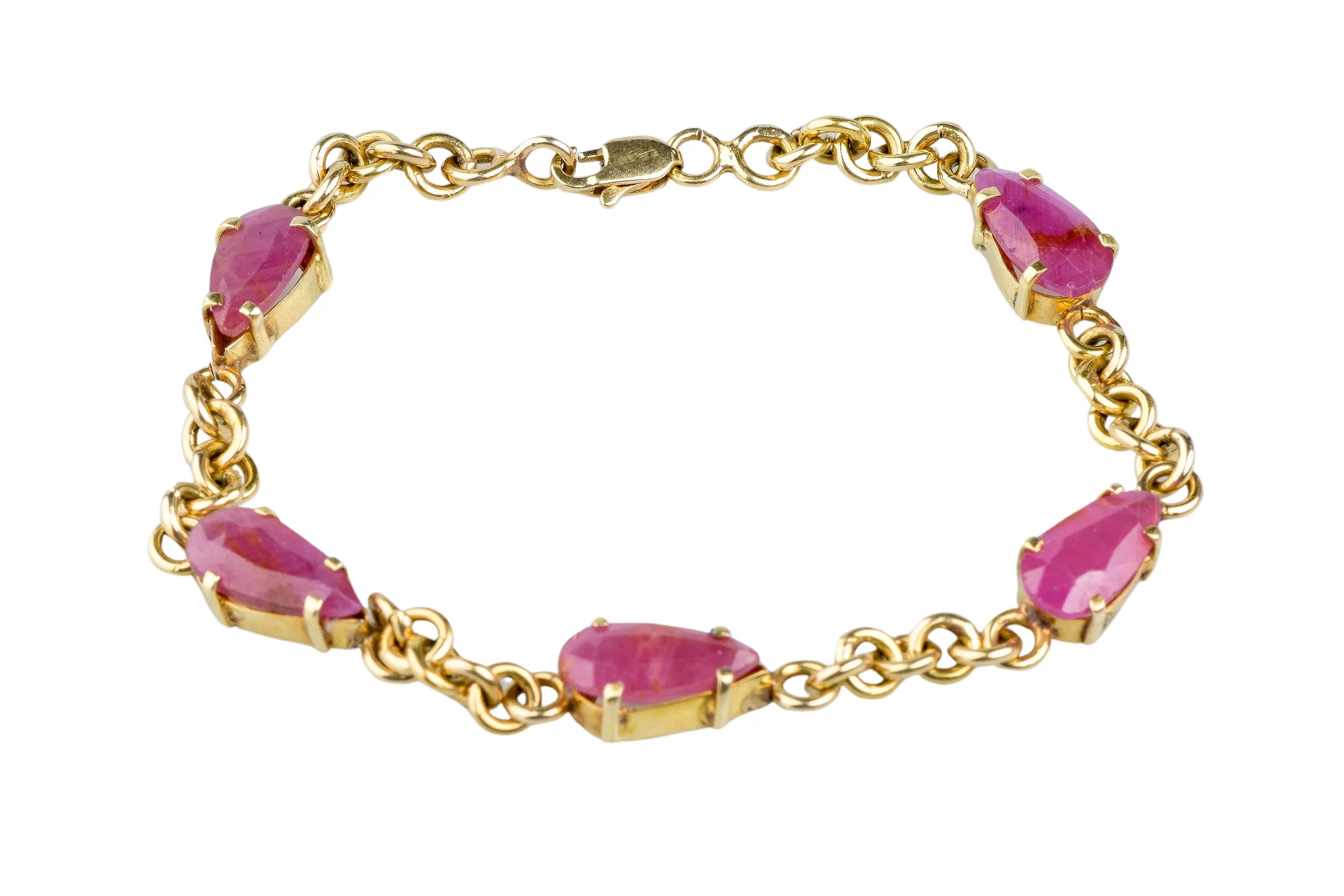 Bracelet en or jaune orné de rubis sold by 58 Facettes