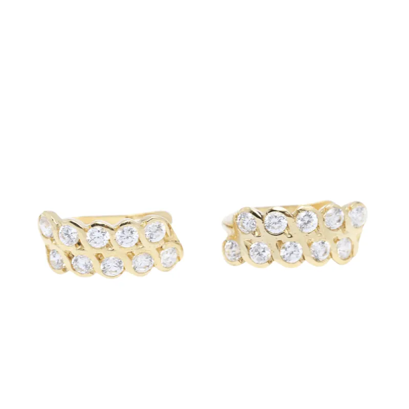 Boucles d'oreilles en or avec saphirs incolores sold by 58 Facettes