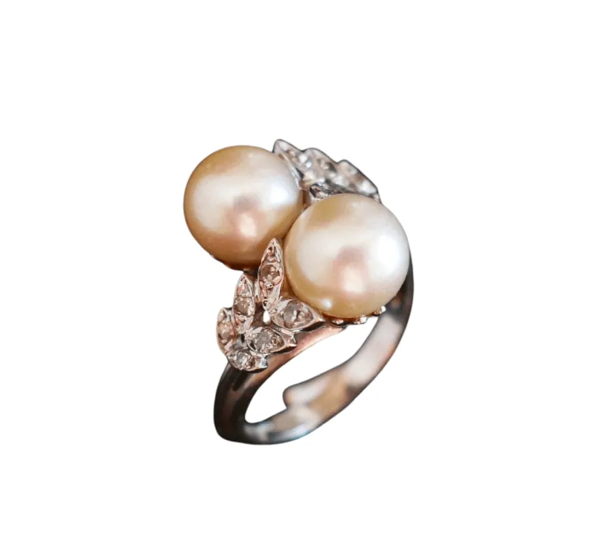 Bague Perles Et Diamants, Or made by 58 Facettes