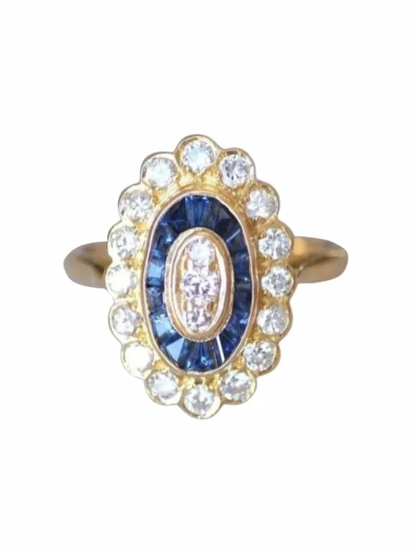 Bague style Art Deco saphirs & diamants sold by 58 Facettes