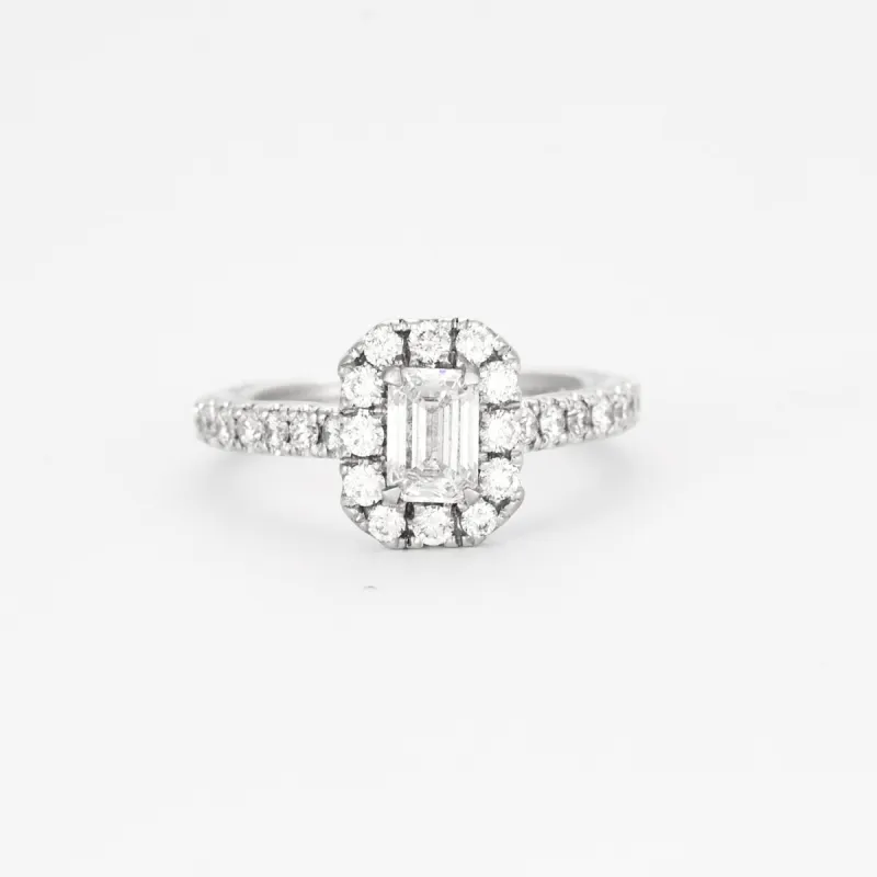 Bague Diamant taille émeraude serti sur or gris sold by 58 Facettes