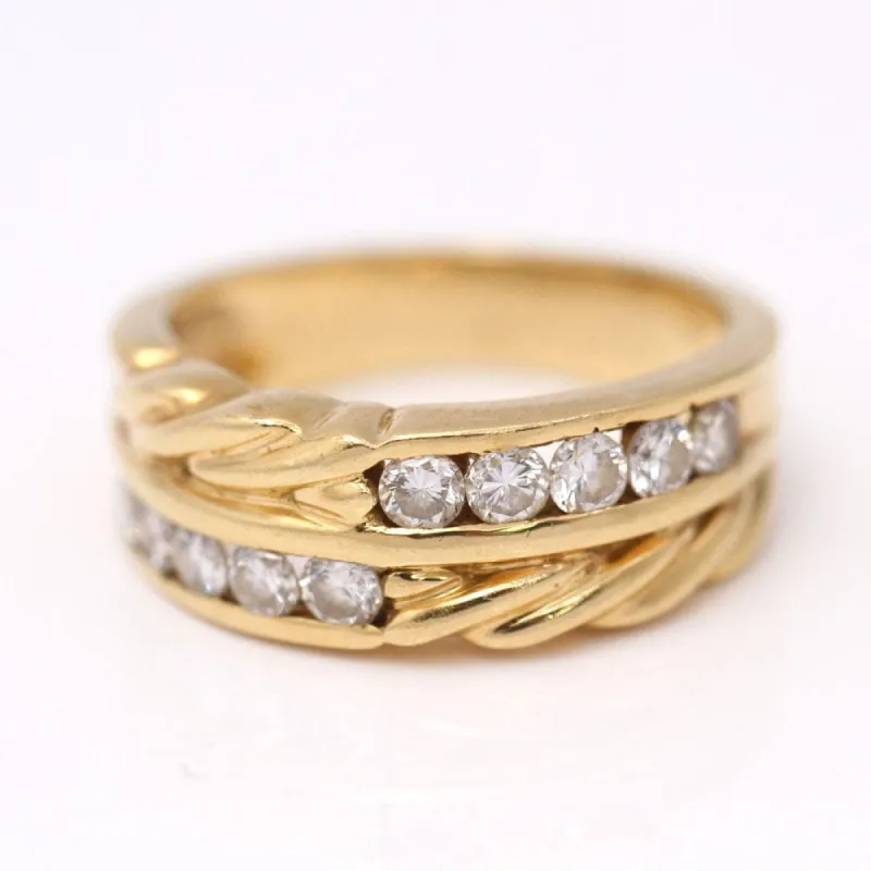 Bague 2 anneaux Or jaune Diamants sold by 58 Facettes