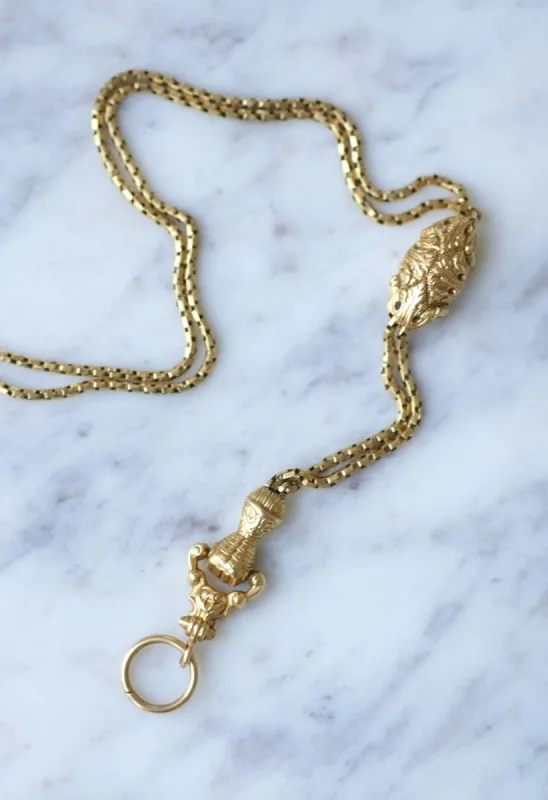 Collier, sautoir maille vénitienne, or jaune et main sold by 58 Facettes