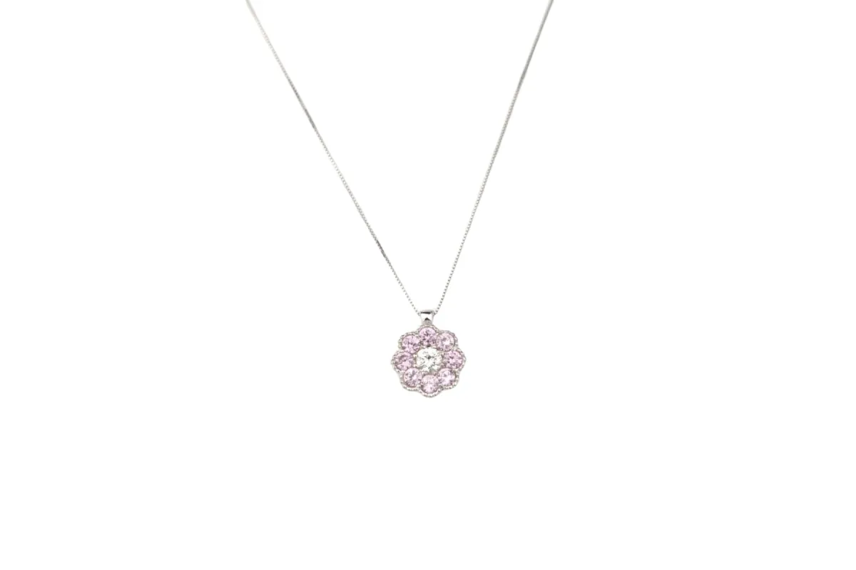 Collier saphirs roses et diamant sold by 58 Facettes