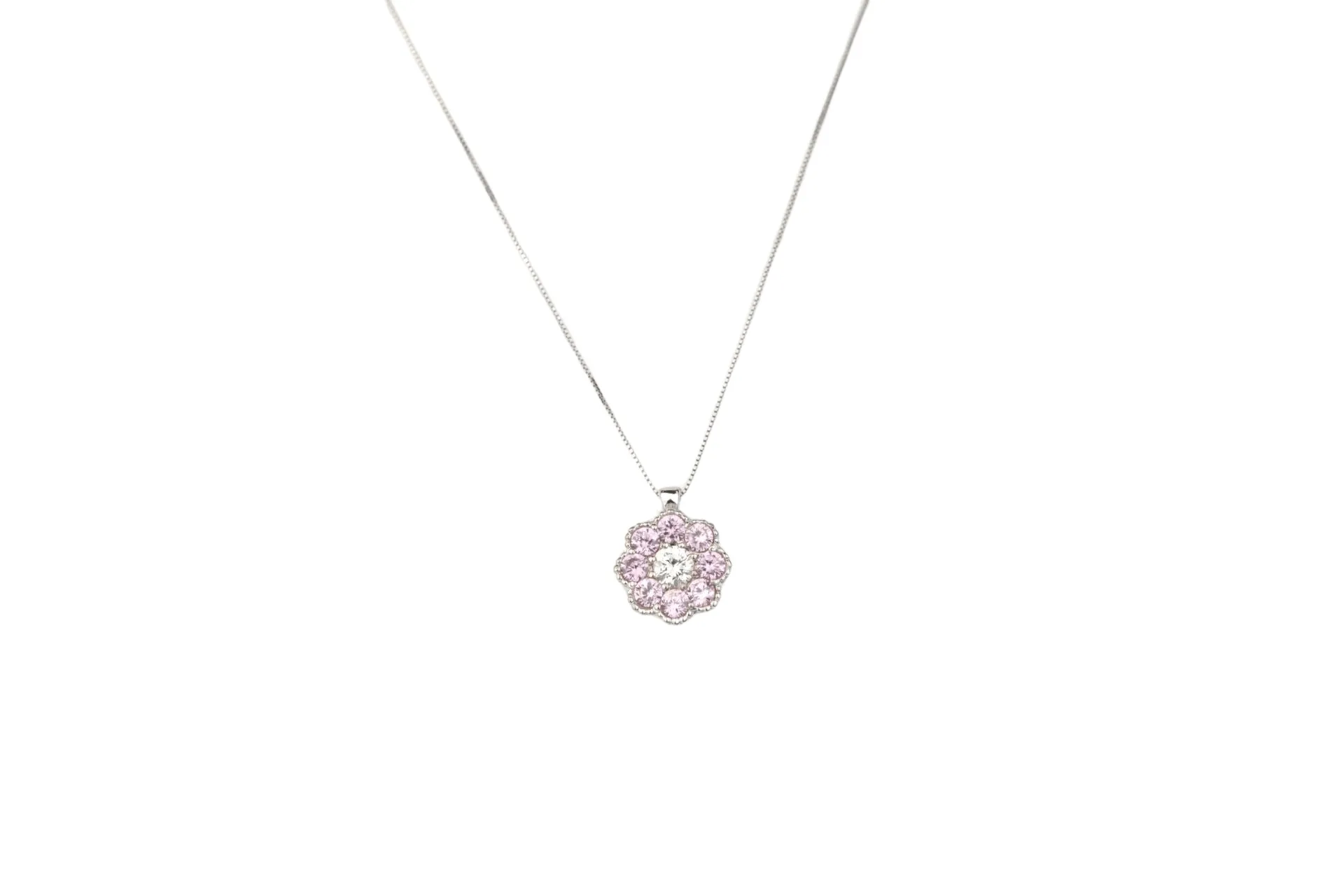 Collier saphirs roses et diamant sold by 58 Facettes
