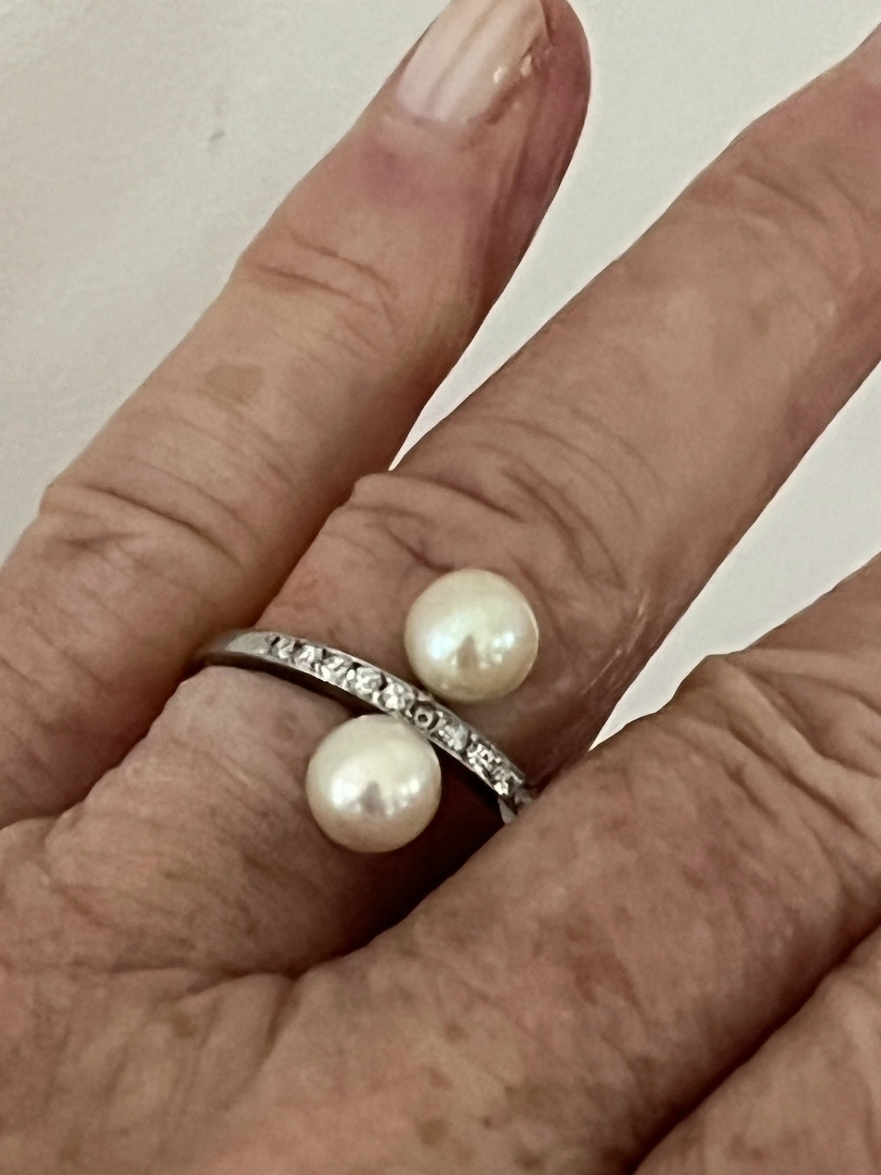 Bague Platine Perles Diamants sold by 58 Facettes product image thumbnail 2